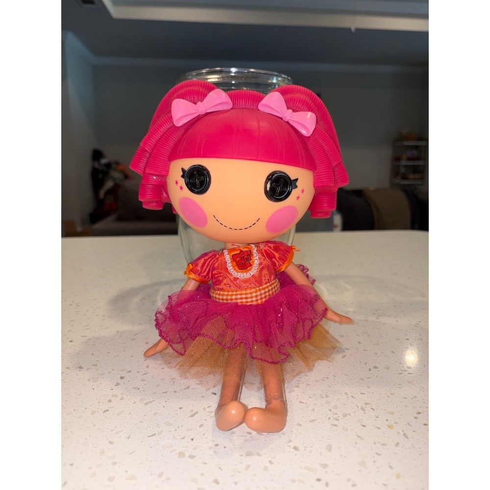 Lalaloopsy Doll MGA Entertainment Pink Hair Button Eyes Orange Pink Tutu Dress